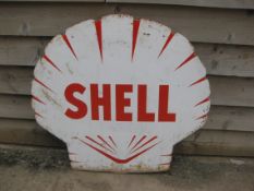 A pressed steel Shell sign, 38 x 35".