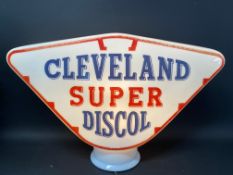 A Cleveland Super Discol glass petrol pump globe by Webb's Crystal, fully stamped underneath 'The