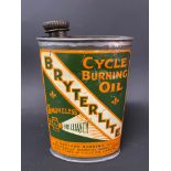 A Bryterlite Cycle Burning Oil oval can in excellent condition.