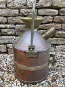 A County Borough of Wallasey copper and brass mounted weights and measures five gallon canister,