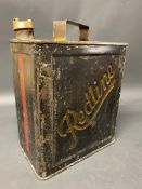 A Redline two gallon petrol can by valor, dated July 1932, with correct brass cap, very original