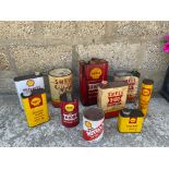 A selection of Shell oil and grease tins.