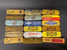 A selection of puncture repair outfit tins, including early Dunlop.
