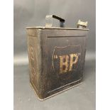 A BP two gallon petrol can with original shield-shaped decal to the sides, made by Henry Grant,