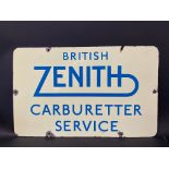 A Zenith Carburetter Service rectangular enamel sign, with good gloss, 24 x 15".