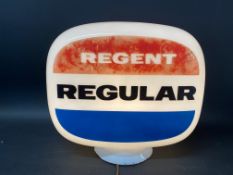 A Regent Regular glass petrol pump globe by Hailware.