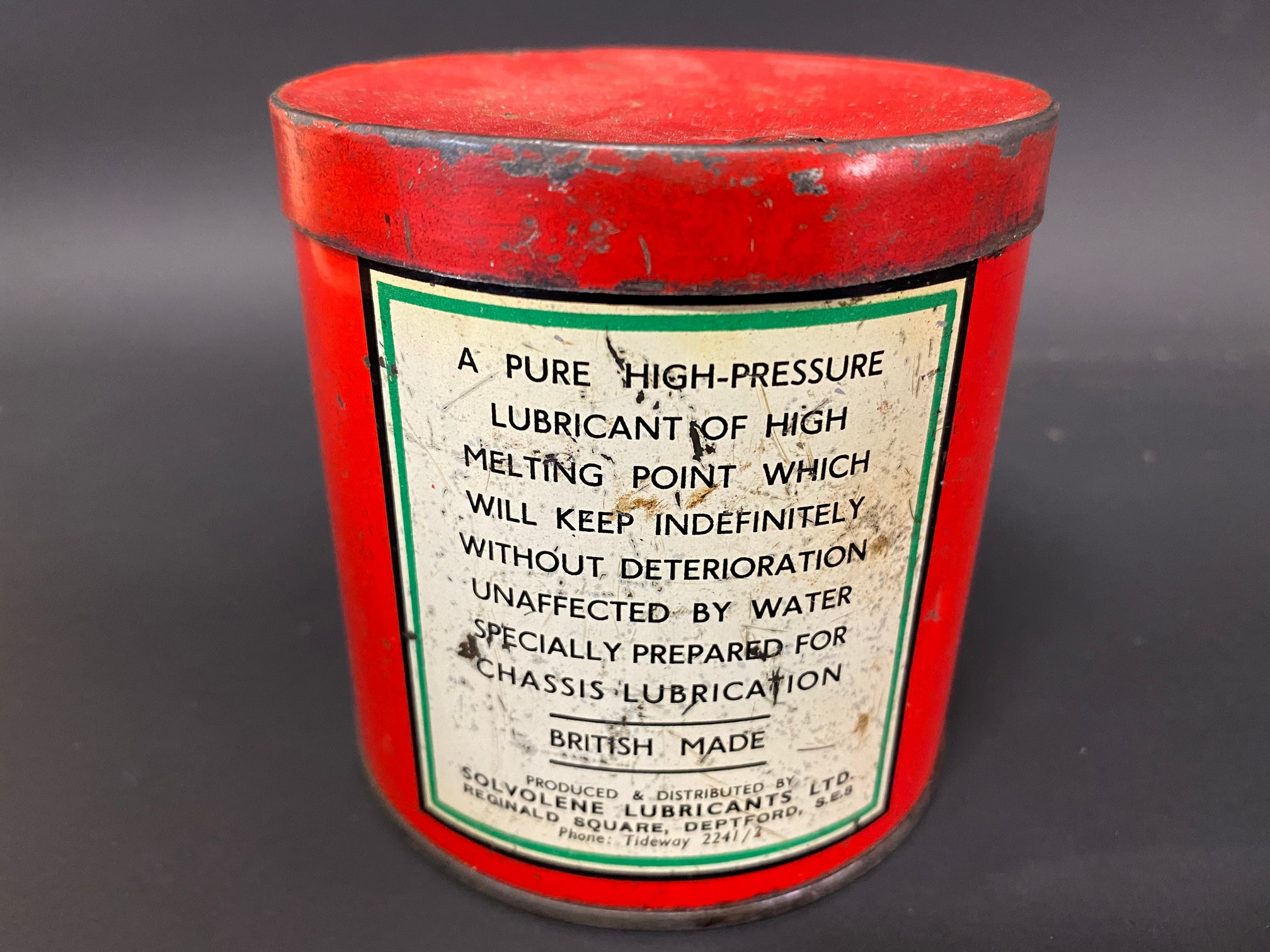 A Solvol grease tin in good condition. - Image 2 of 4