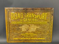 A Royal Transport & General Insurance Company Limited celluloid advertising sign, 18 x 13 3/4".