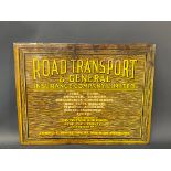 A Royal Transport & General Insurance Company Limited celluloid advertising sign, 18 x 13 3/4".