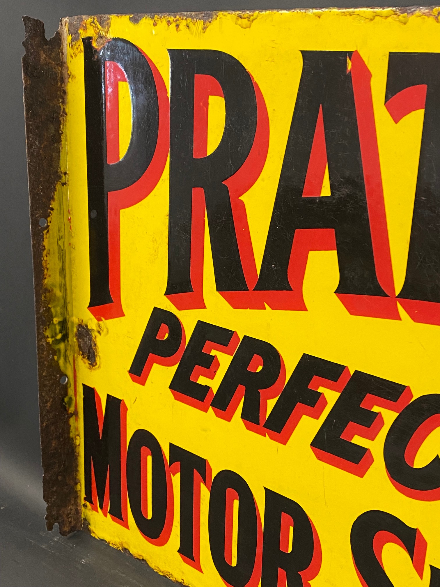 A Pratt's Perfection Motor Spirit double sided enamel sign by Bruton, 21 x 18". - Image 3 of 5