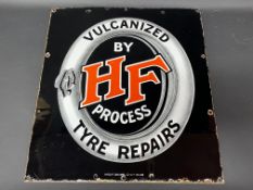 A Harvey Frost Vulcanized Tyre Repairs enamel sign by Patent Enamel, in superb condition, 18 x 20".