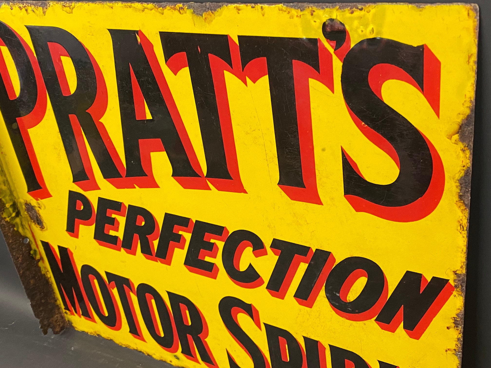 A Pratt's Perfection Motor Spirit double sided enamel sign by Bruton, 21 x 18". - Image 2 of 5