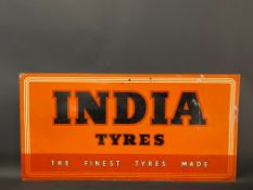 An India Tyres rectangular aluminium advertising sign by Franco, 36 x 18".