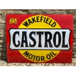 A large Wakefield Castrol Motor Oil enamel sign in exceptional condition, 48 x 36".