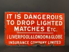 A Liverpool & London & Globe Insurance Company Limited rectangular enamel sign bearing the