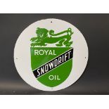 A Royal Snowdrift Oil circular oil cabinet enamel sign in excellent condition, 12" diameter.