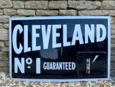 A Cleveland No.1 Guaranteed enamel sign in excellent condition, 48 x 30".