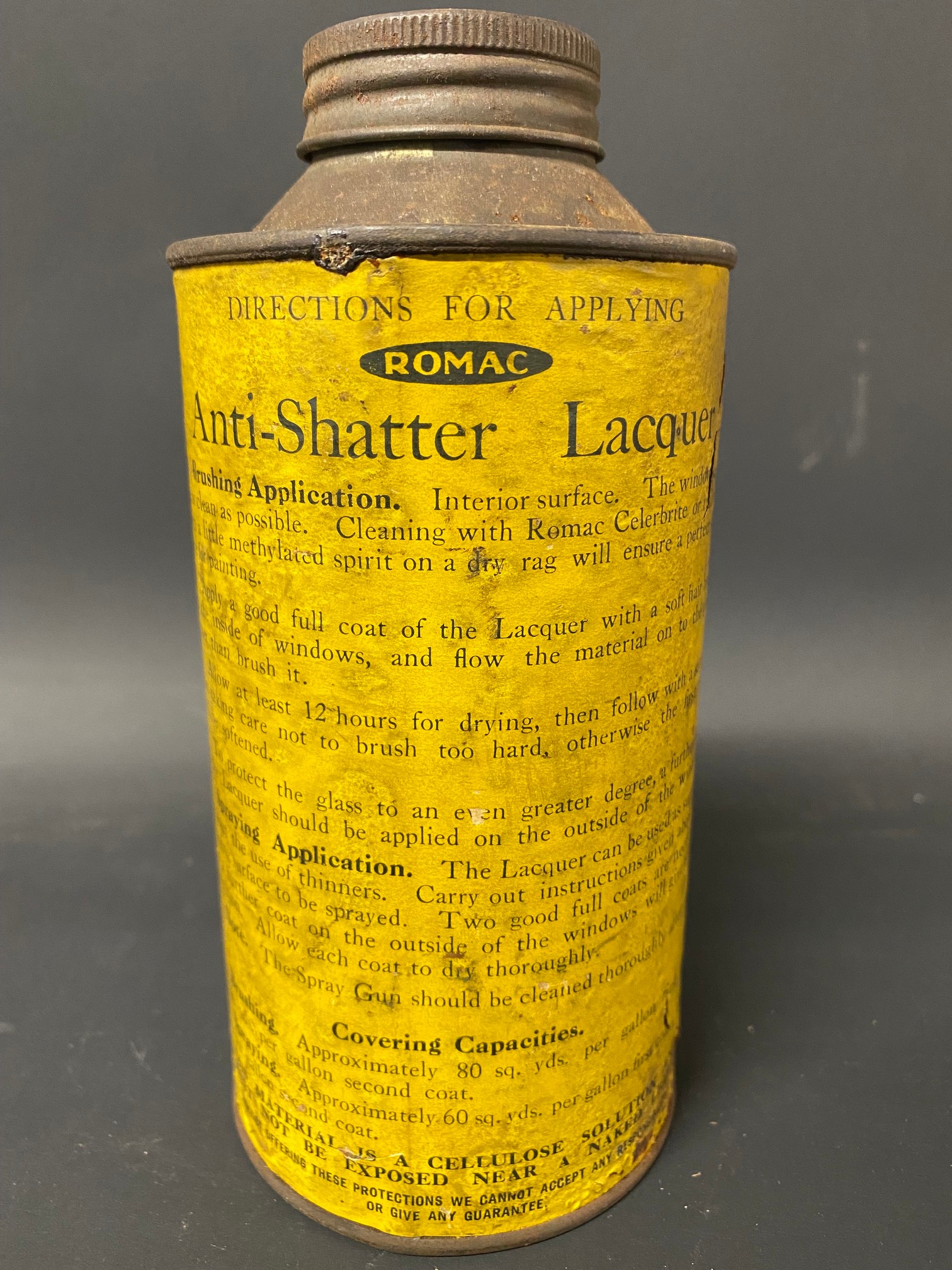 A Romac Anti-Shatter Lacquer cylindrical pint can. - Image 2 of 4