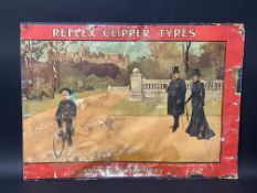 A Reflex Clipper Tyres pictorial partial showcard, 27 x 19 1/2".