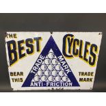 A rare Best Cycles enamel sign, 20 x 14".