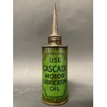 A Cascade Motor Lubricating Oil cylindrical can with oiling spout.