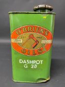 An O'Brien's Oils 'Dashpot G 20' grade quart can with a good label.