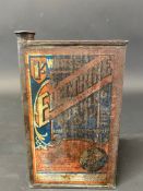 A White's Electrine Burning Oil rectangular can, circa late Victorian.