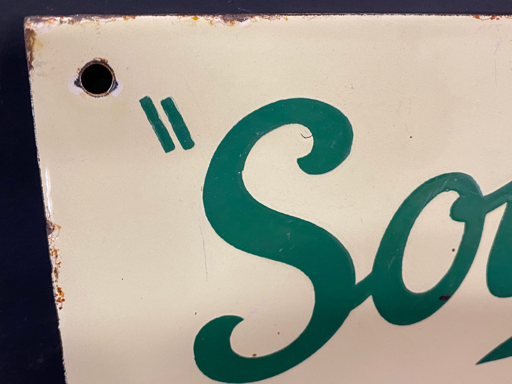 A small Solvol Motor Oil enamel sign with excellent gloss, 12 1/2 x 6". - Image 2 of 5