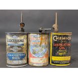 A Pennrol Cycle Oil oval can and two others.