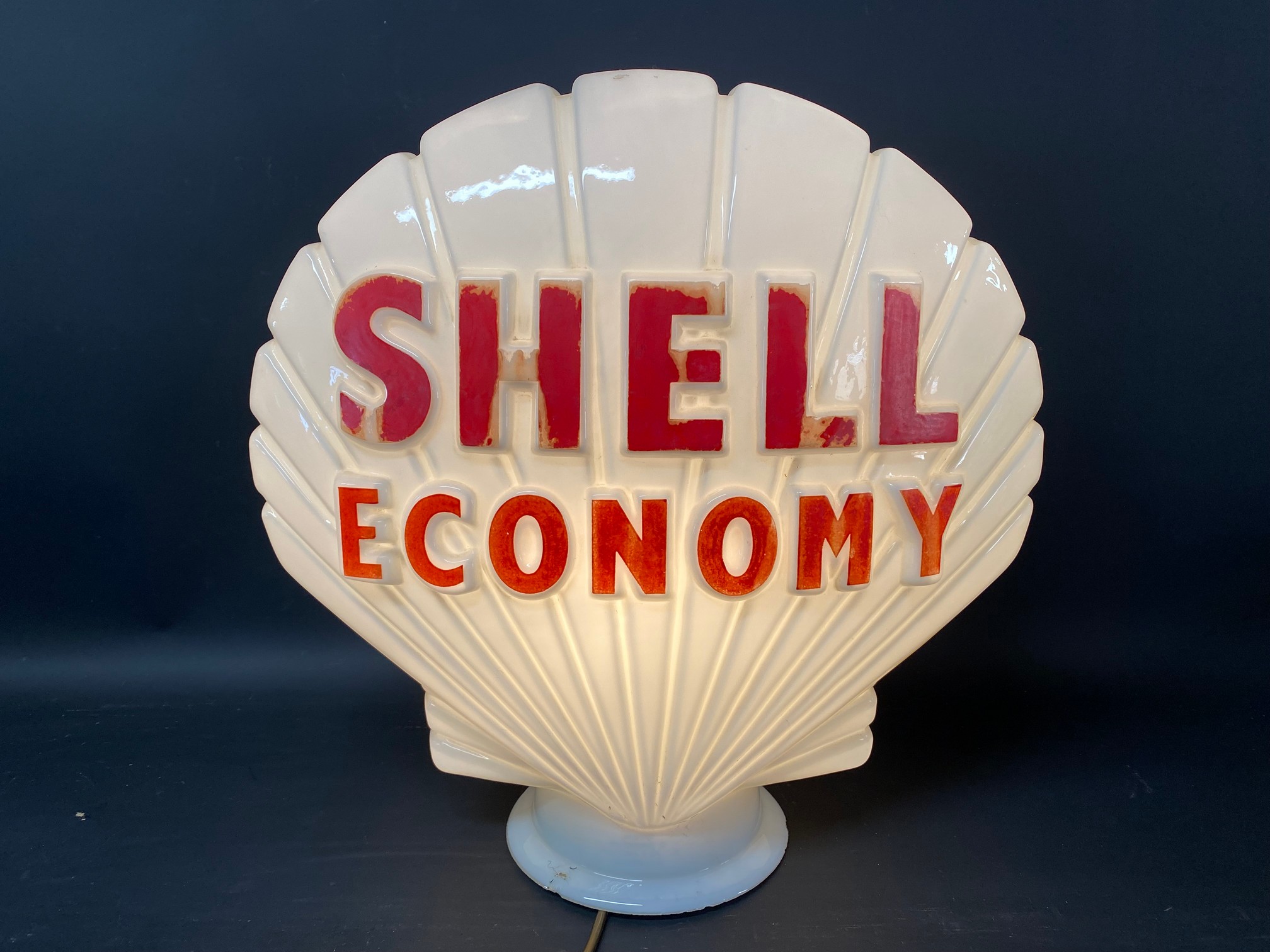 A Shell Economy glass petrol pump globe by Hailware. - Image 2 of 4