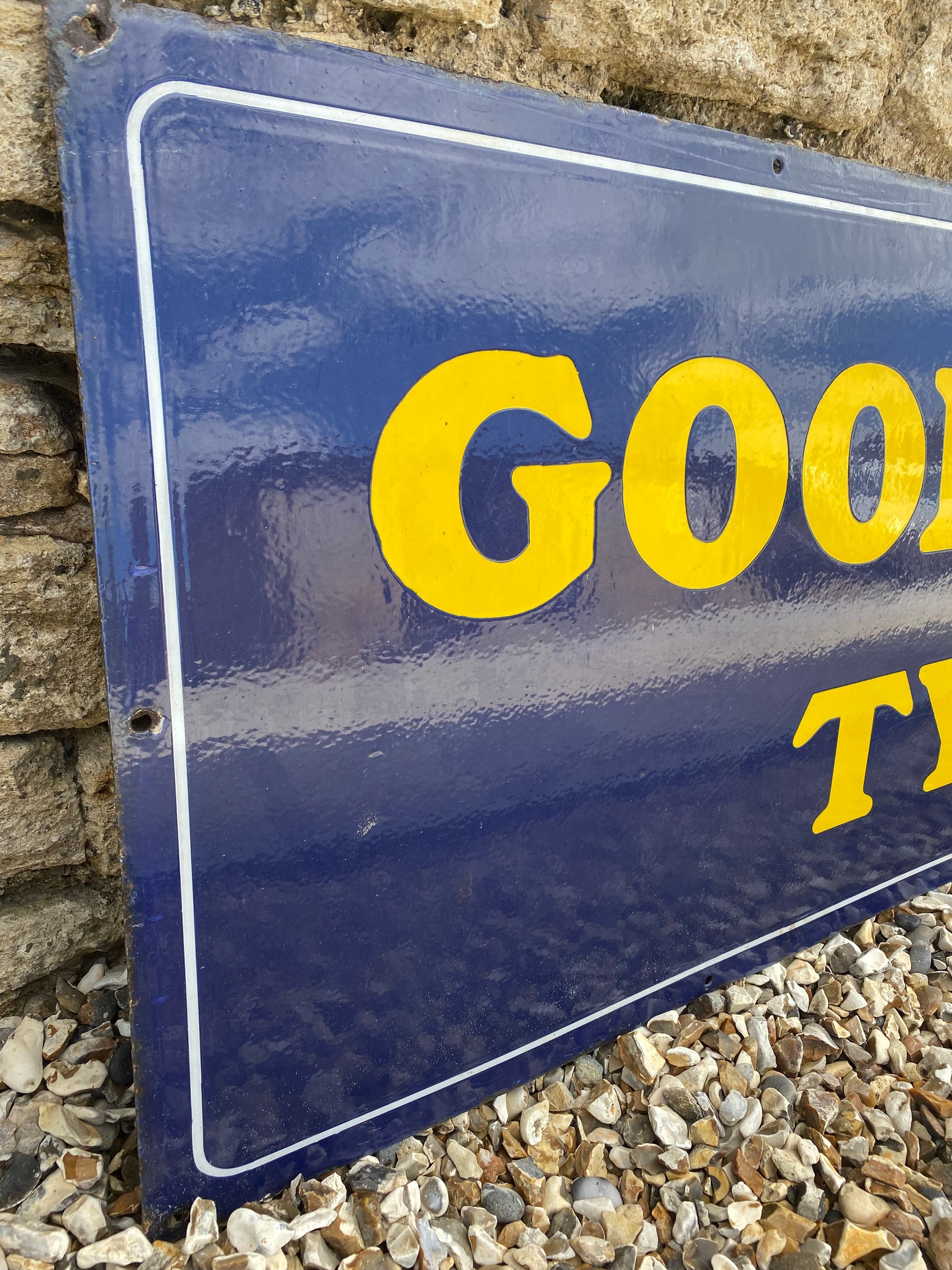 A Goodyear Tyres rectangular enamel sign by Franco, in superb condition, 60 x 21". - Image 2 of 5