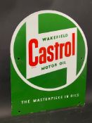 A Wakefield Castrol Motor Oil enamel sign from the end of a crate, excellent condition, 11 1/2 x