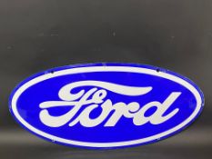 A Ford oval enamel sign by Franco, in superb condition, with great gloss, 36 x 17 1/2".