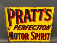 A Pratt's Perfection Motor Spirit double sided enamel sign by Bruton, 21 x 18".