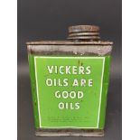 A Vickers Oils rectangular pint can.