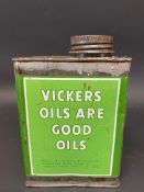 A Vickers Oils rectangular pint can.