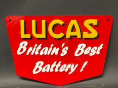 A Lucas 'Britain's Best Battery!' perspex advertising sign, 16 x 11".