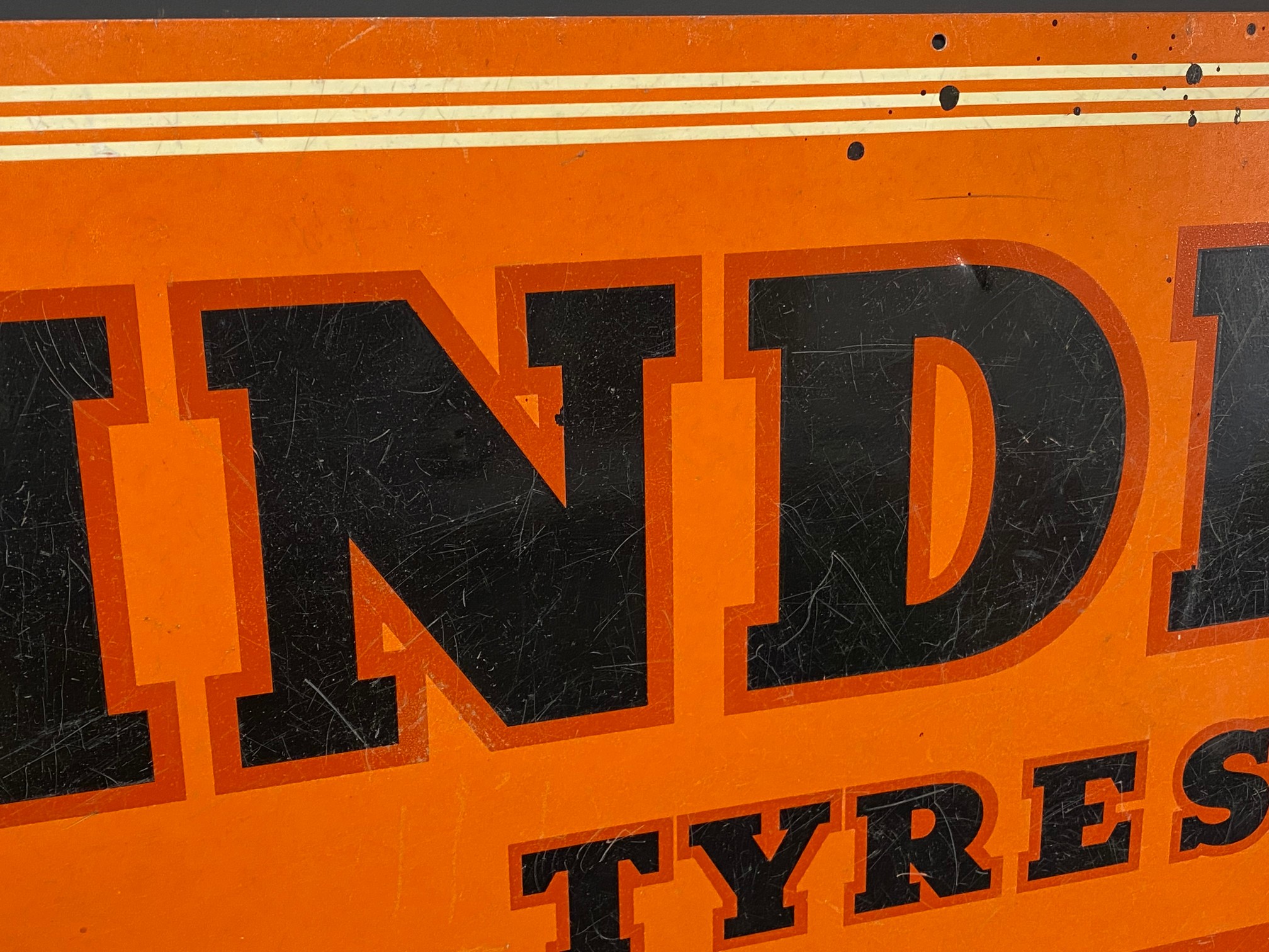 An India Tyres rectangular aluminium advertising sign by Franco, 36 x 18". - Image 3 of 6