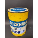 A Duckhams 7lb grease tin in good condition.