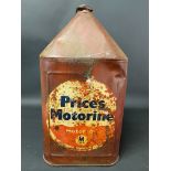 A Price's Motorine five gallon pyramid can.