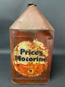 A Price's Motorine five gallon pyramid can.