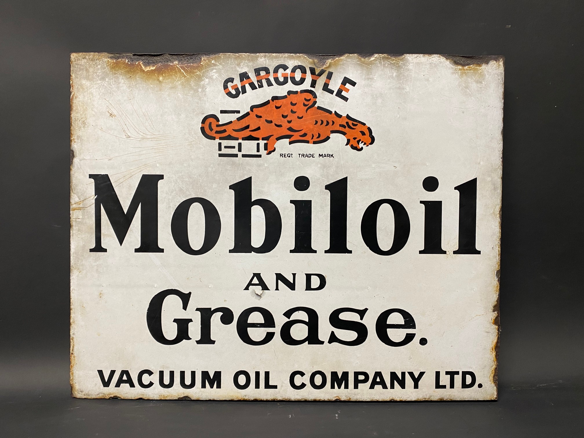 A Gargoyle Mobiloil and Grease double sided enamel sign with hanging flange, 20 x 16". - Image 3 of 5