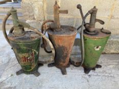 Three garage forecourt greasers including Castrol.