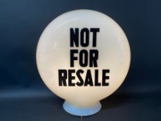 A Not For Resale glass petrol pump globe by Hailware.