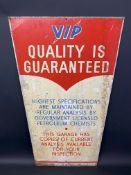 A VIP petroleum shaped advertising sign, possibly for fitting to a petrol pump, 24 x 36".