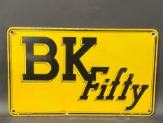 A BK Fifty rectangular enamel sign, 15 x 9".