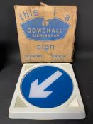 A new old stock Gowshall keep left sign.