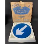 A new old stock Gowshall keep left sign.