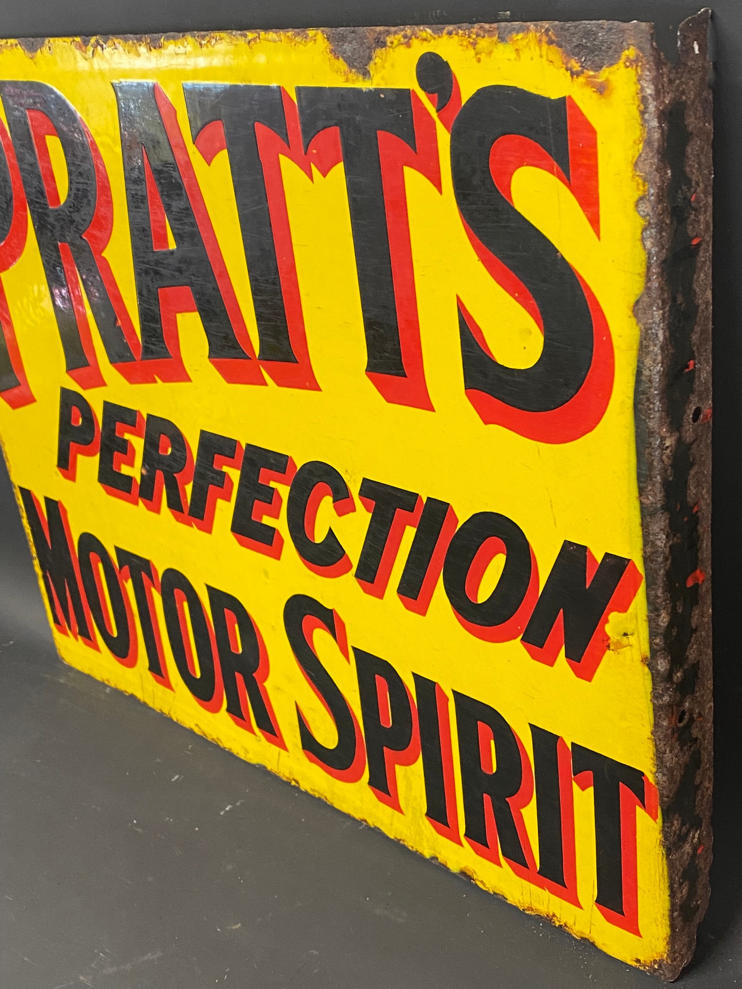 A Pratt's Perfection Motor Spirit double sided enamel sign by Bruton, 21 x 18". - Image 5 of 5