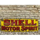 A Shell Motor Spirit rectangular enamel sign, by Bruton of Edmonton, 54 x 18".